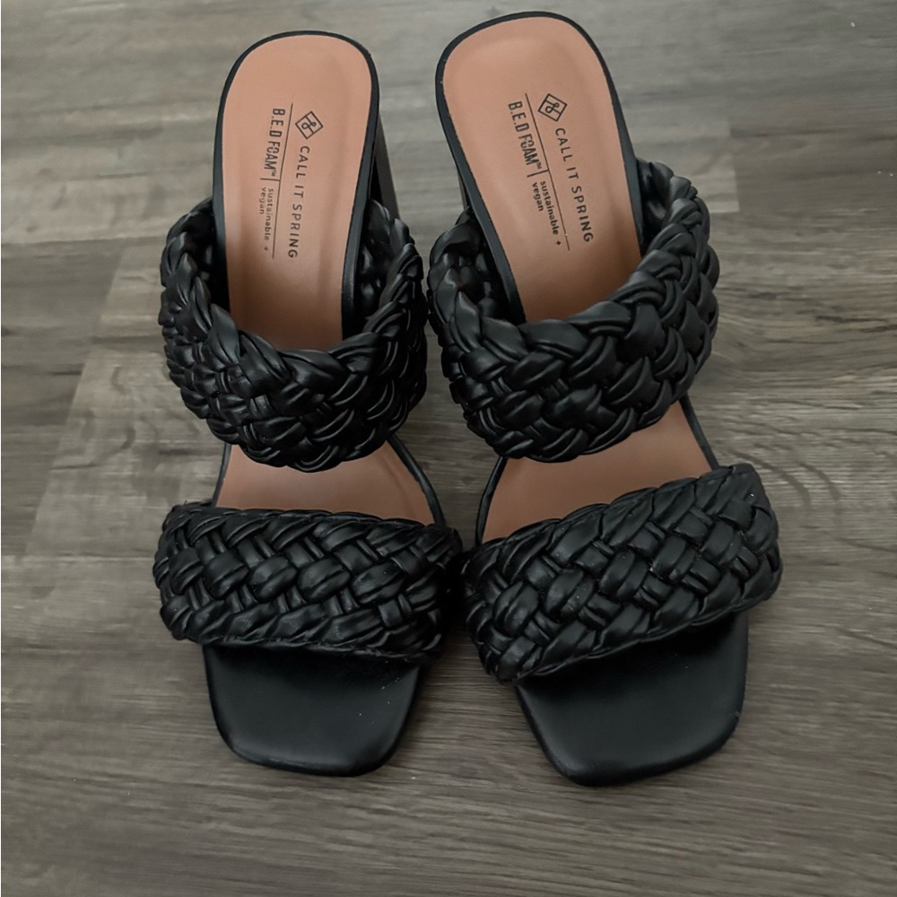 Call It Spring Black Braided Mules - Picture 3 of 5